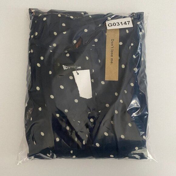 Reformation Augusta Maxi Dress Size Medium Navy Polka Dot Side Slit - Picture 11 of 11